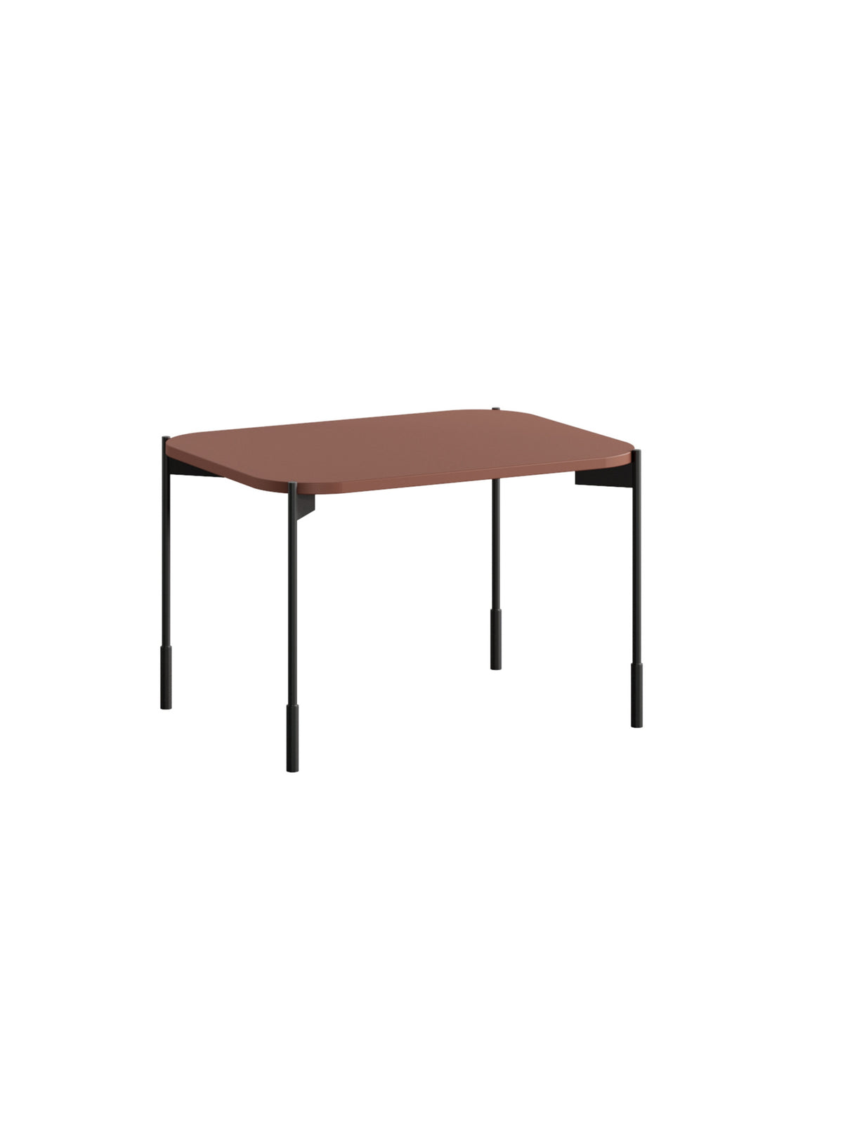 Stolík kawowy Sonatia 70 cm prostokatny na kovových nohách - burgund