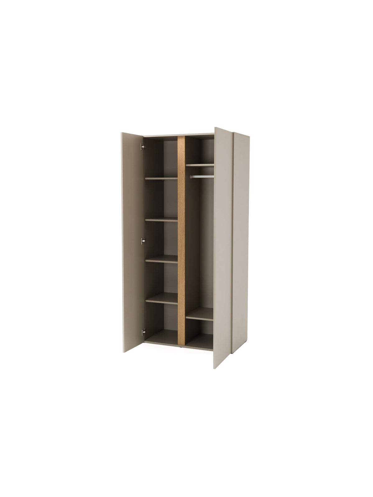 Skriňa Altea 90 cm pieskovobéžová s olejovaný dub predný panel, dvojdverová, otvorená