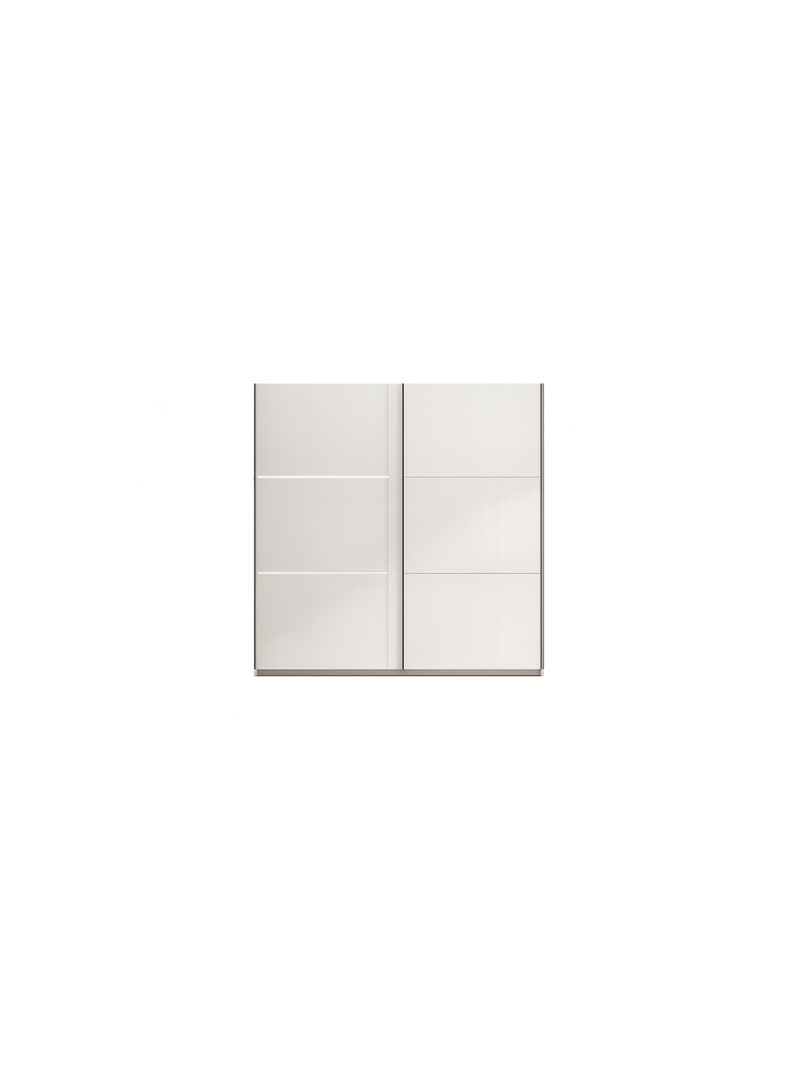 Posuvná skriňa Tanis 200 cm cashmere s LED osvetlením, lesklý predný panel