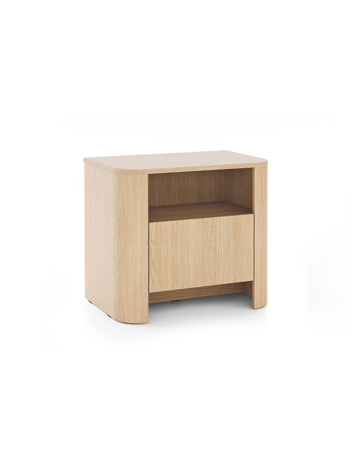 Szafka nocna Sorrenti 58 cm z jedną szufladą i drzwiami w kolorze dąb vicenza