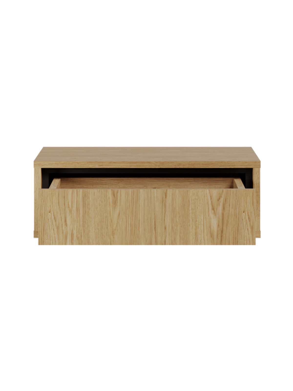 Závesný nočný stolík Rocco 53 cm dub baltic dune s čiernym čelom zásuvky