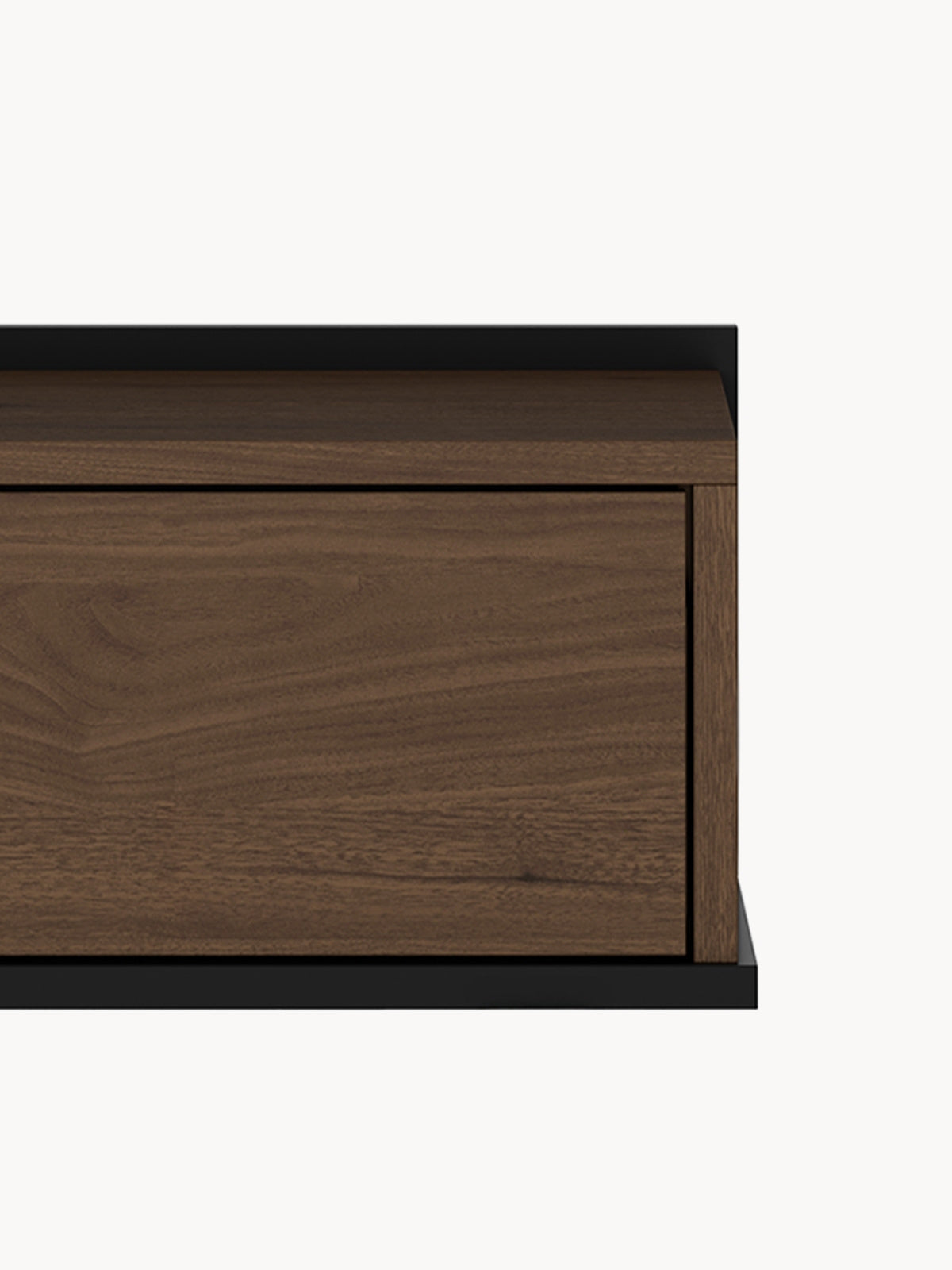 Závesný nočný stolík Zenar 50 cm s zásuvkou orech elegant a čierny rám