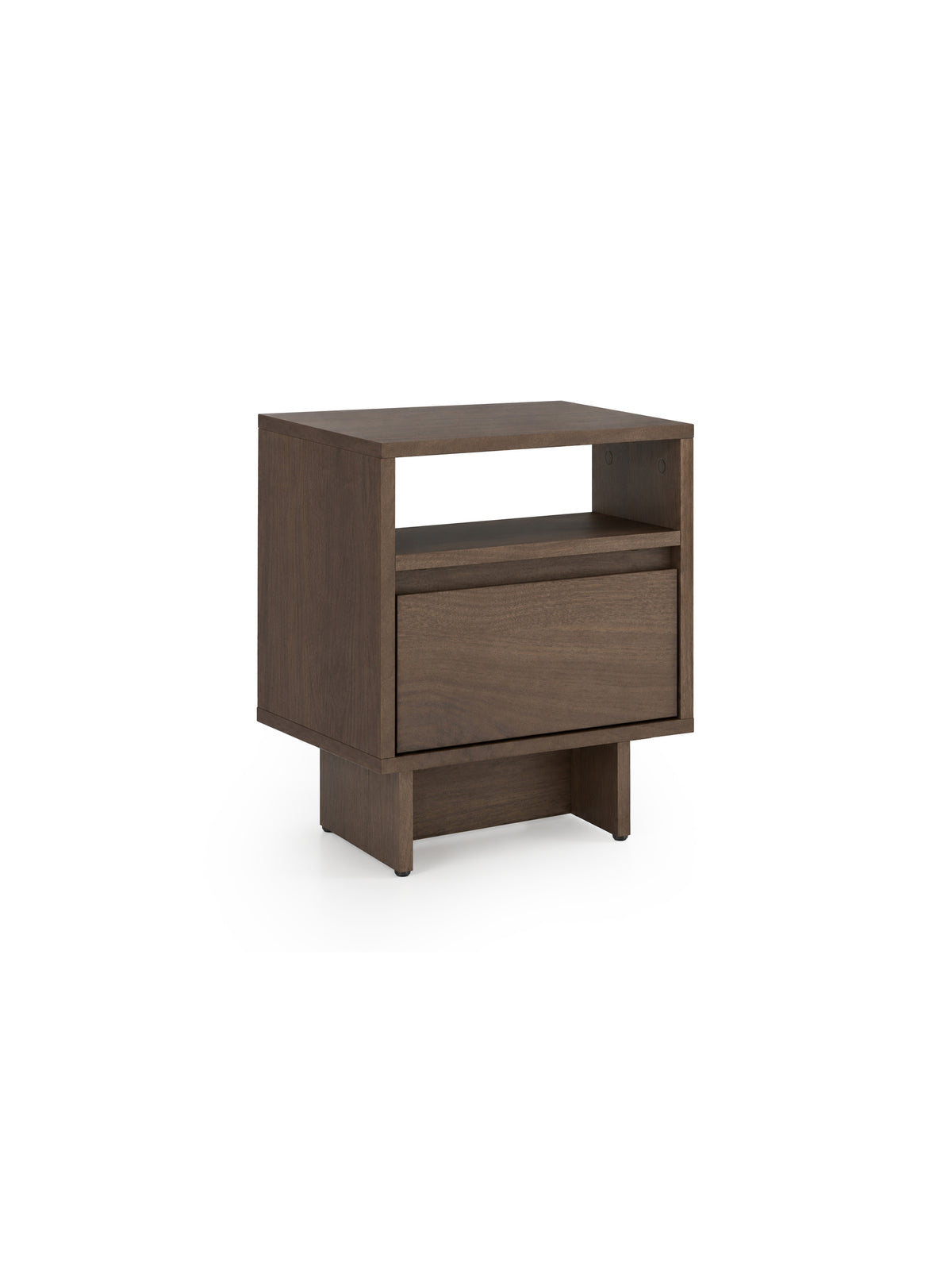 Nočný stolík Zolia 40 cm orech elegant s zásuvkou na podstavci moderný dizajn