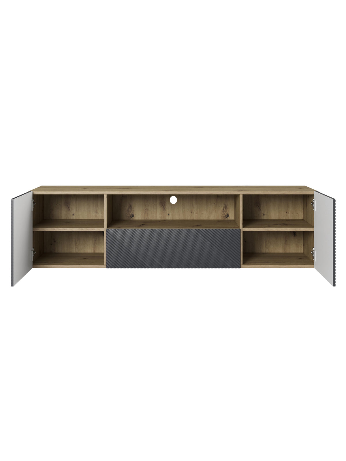 TV skrinka Asha 167 cm závesná z szuflada i wneka - artisan / rivier stone mat