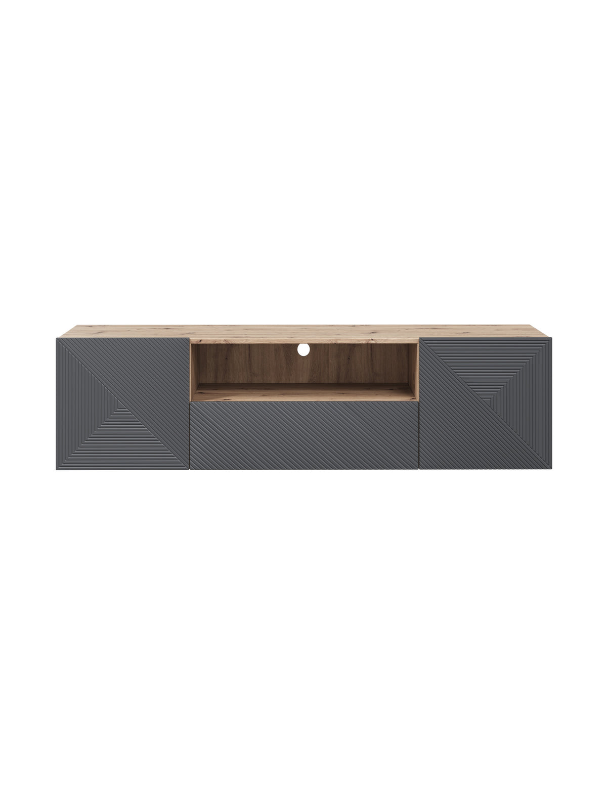TV skrinka Asha 167 cm závesná z szuflada i wneka - artisan / rivier stone mat
