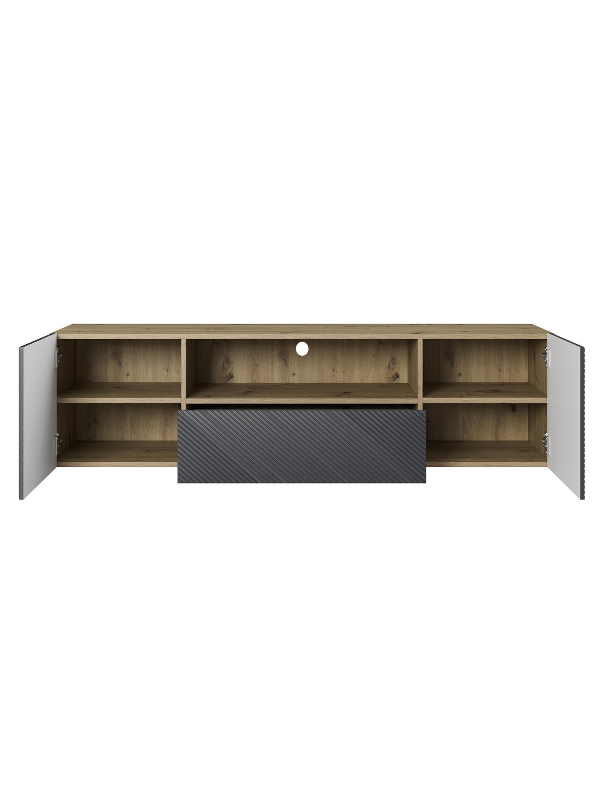 TV skrinka Asha 167 cm závesná z szuflada i wneka - artisan / rivier stone mat