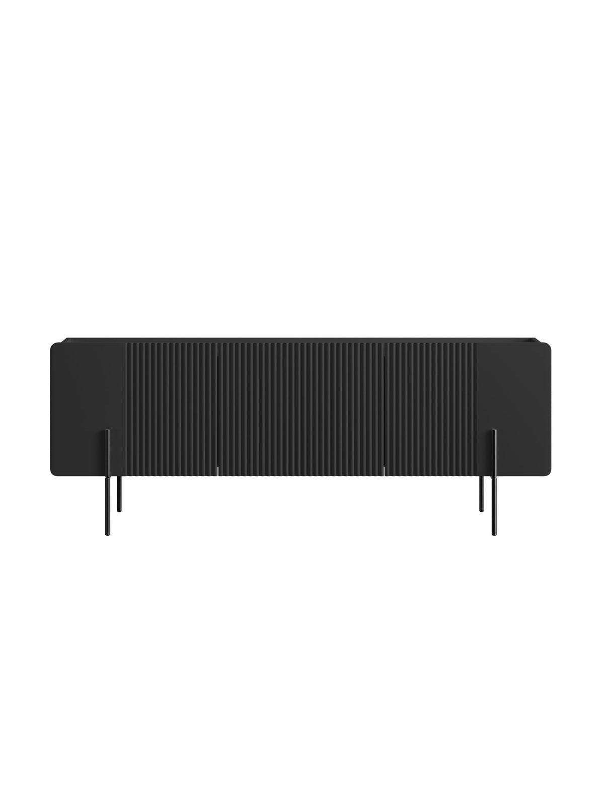 TV skrinka Malmi 150 cm - Čierny mat / čierny nozki