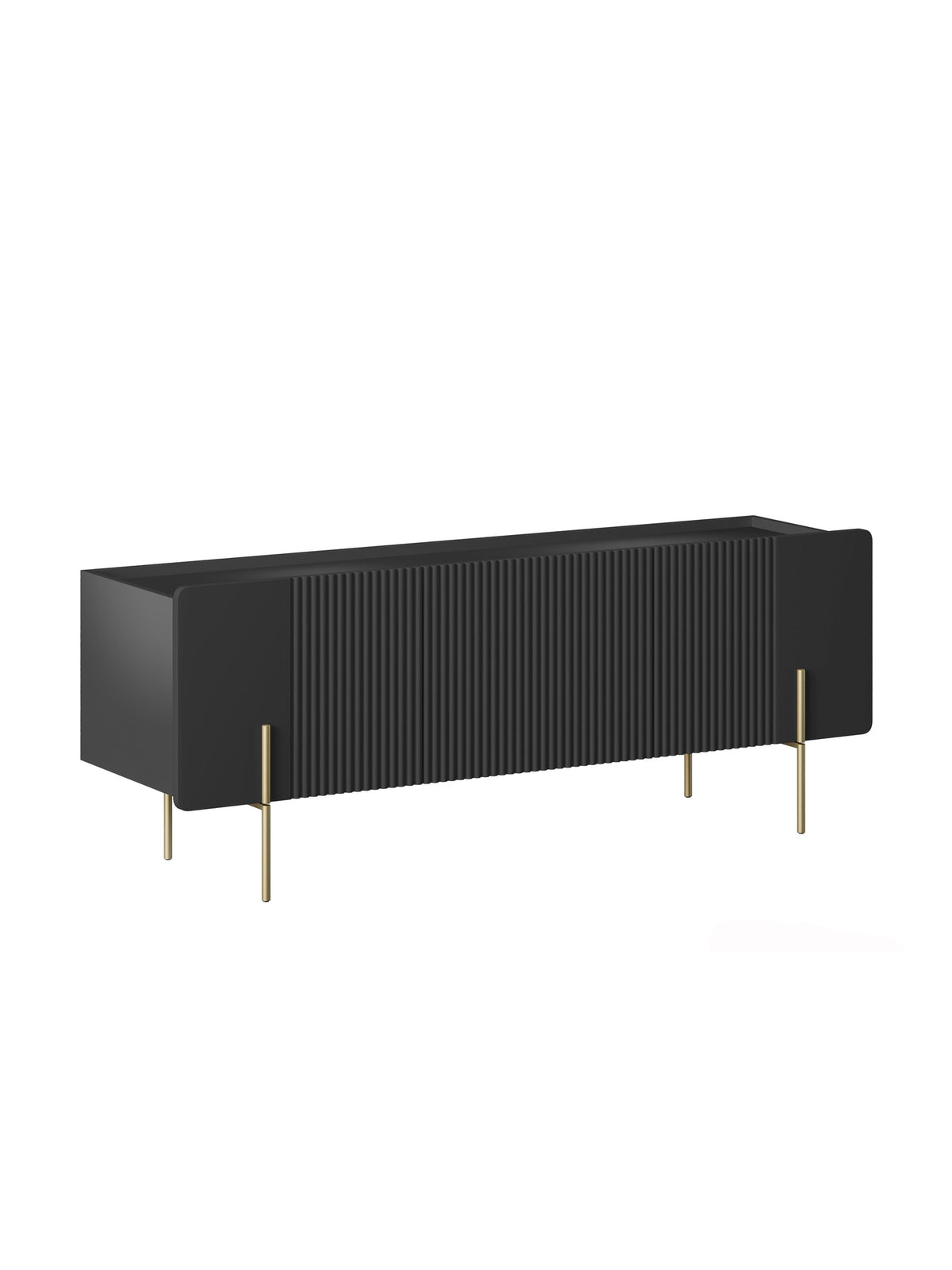 TV skrinka Malmi 150 cm - Čierny mat / zlote nozki