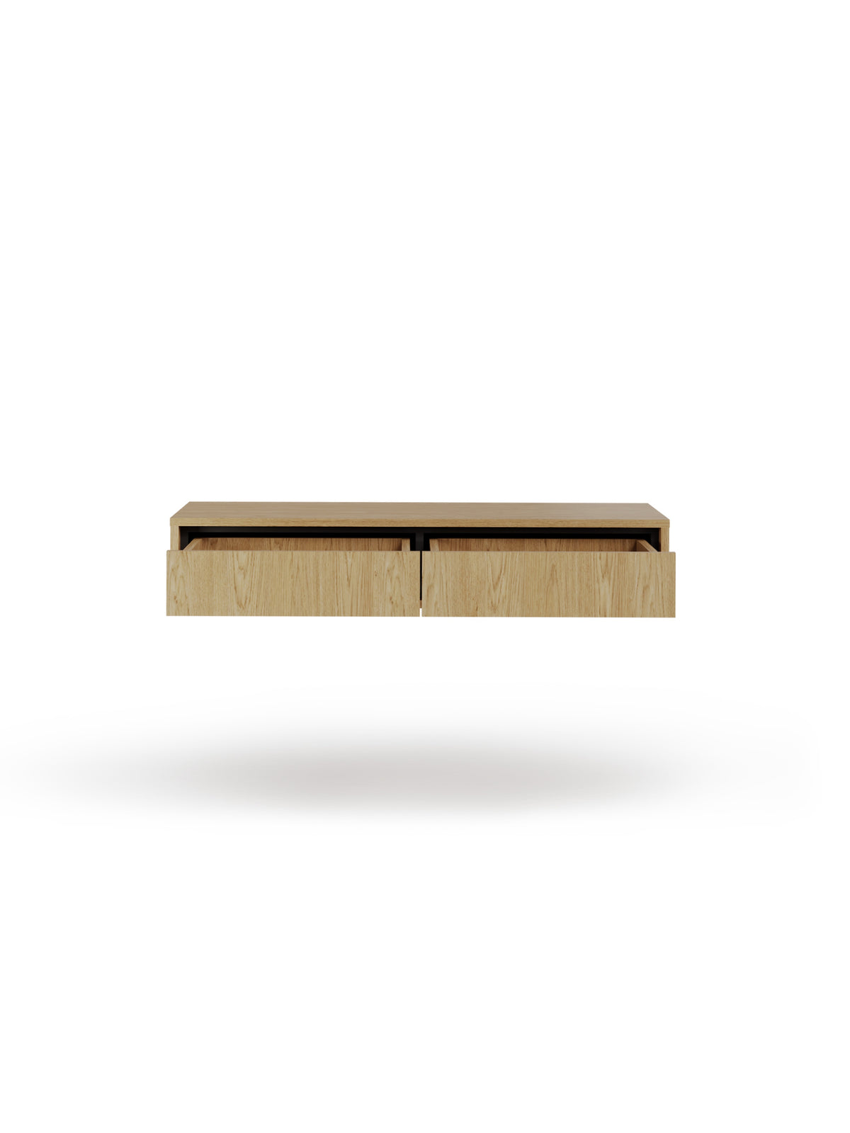 Zavesená toaletka Rocco 100 cm dub baltic dune so zásuvkami a čiernymi detailmi